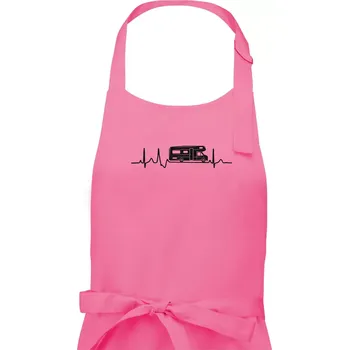 Kuchyňská zástěra EKG obytňák - Dámská zástěra na vaření - Univerzální velikost ( Růžová )
