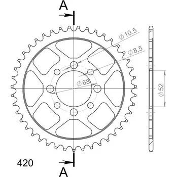 Řetězová sada pro motocykl Řetězová rozeta SUPERSPROX RFE-801:43-BLK černý 43 zubů, 420