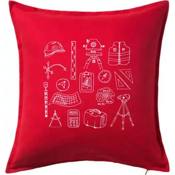 Polštář Geodet vybavení - Polštář 50x50 - 50x50 - Pouze potah ( Červená )