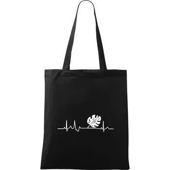 EKG Monstera - Taška bavlněná - 42 x 38 cm ( Černá )
