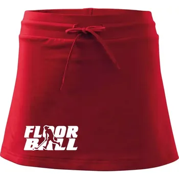 Dámská sukně Floorball nápis rovný - Sportovní sukně - two in one - L ( Červená )