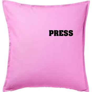 Polštář Novinář nápis - Press - Polštář 50x50 - 50x50 - Pouze potah ( Růžová )