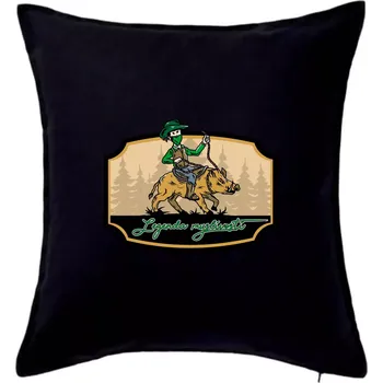 Polštář Legenda myslivosti divočák - Polštář 50x50 - 50x50 - Pouze potah ( Černá )
