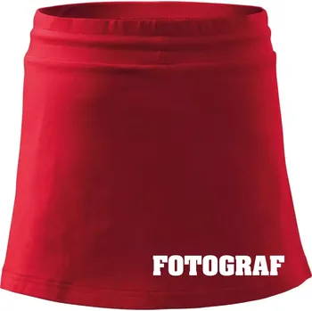 Dámská sukně Novinář nápis - Fotograf - Sportovní sukně - two in one - XS ( Červená )