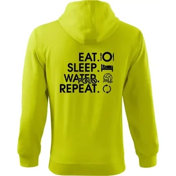 Pánská móda Eat sleep water polo repeat - Mikina s kapucí na zip trendy zipper - 3XL ( Limetková )