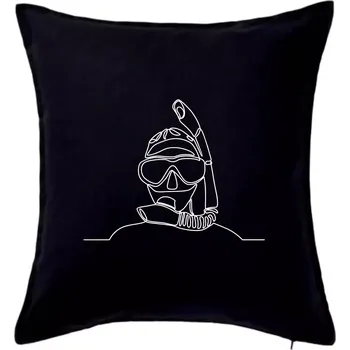 Polštář Potápěč jedním tahem - Polštář 50x50 - 50x50 - Pouze potah ( Černá )