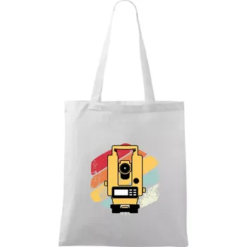 Teodolit vintage - Taška bavlněná - 42 x 38 cm ( Bílá )