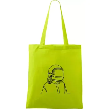 Astronaut jedním tahem - Taška bavlněná - 42 x 38 cm ( Limetková )