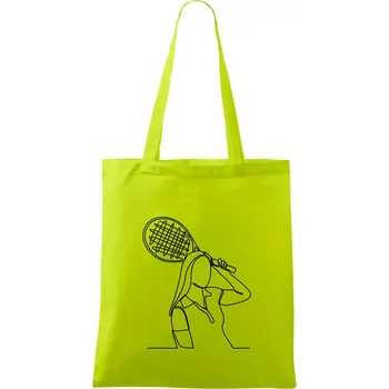 Tenistka jednim tahem - Taška bavlněná - 42 x 38 cm ( Limetková )