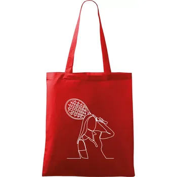 Nákupní taška Tenistka jednim tahem - Taška bavlněná - 42 x 38 cm ( Červená )