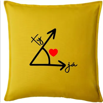 Polštář Matematika láska - Polštář 50x50 - 50x50 - Pouze potah ( Žlutá )