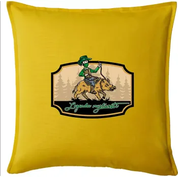 Polštář Legenda myslivosti divočák - Polštář 50x50 - 50x50 - Včetně výplně ( Žlutá )