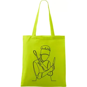 Kuchař jedním tahem - Taška bavlněná - 42 x 38 cm ( Limetková )