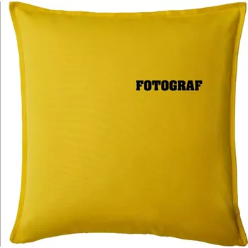 Polštář Novinář nápis - Fotograf - Polštář 50x50 - 50x50 - Pouze potah ( Žlutá )