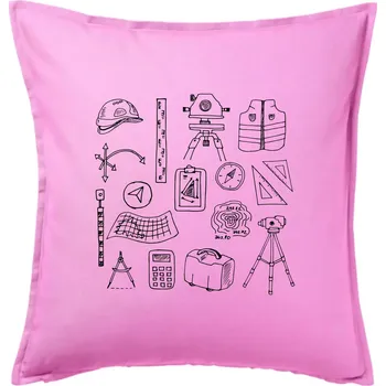 Polštář Geodet vybavení - Polštář 50x50 - 50x50 - Pouze potah ( Růžová )