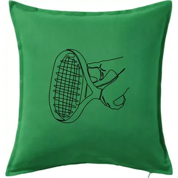 Polštář Tenisová raketa jednim tahem - Polštář 50x50 - 50x50 - Pouze potah ( Středně zelená )