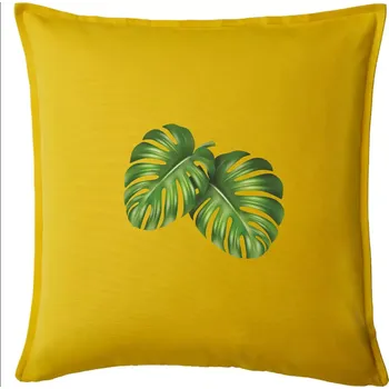 Polštář Monstera - dva listy - Polštář 50x50 - 50x50 - Pouze potah ( Žlutá )