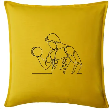 Polštář Fitness muž jedním tahem - Polštář 50x50 - 50x50 - Pouze potah ( Žlutá )