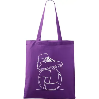 Fotbalový míč kopačka jedním tahem - Taška bavlněná - 42 x 38 cm ( Fialová )