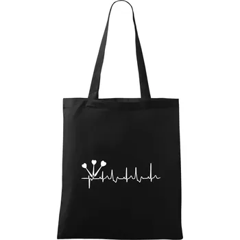 Nákupní taška EKG šipky - Taška bavlněná - 42 x 38 cm ( Černá )