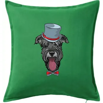 Polštář Knírač v klobouku - Polštář 50x50 - 50x50 - Pouze potah ( Středně zelená )