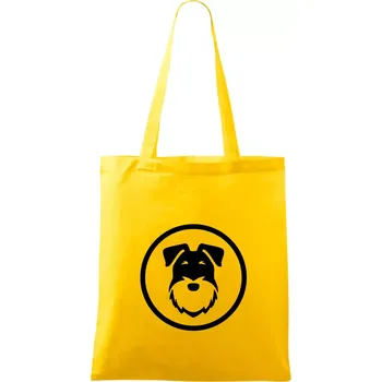 Knírač v kolečku velký - Taška bavlněná - 42 x 38 cm ( Žlutá )