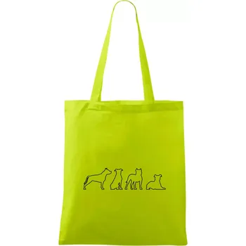 Americký stafordširský teriér v různých pozicích - Taška bavlněná - 42 x 38 cm ( Limetková )