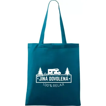 Trochu jiná dovolená obytňák - Taška bavlněná - 42 x 38 cm ( Petrolejová )