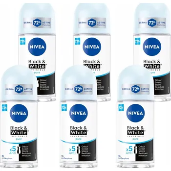NIVEA Black&White dámský antiperspirant kuličkový - kulička do podpaží 50 ml x6