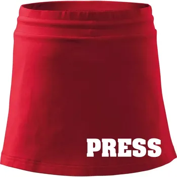 Dámská sukně Novinář nápis - Press - Sportovní sukně - two in one - M ( Červená )