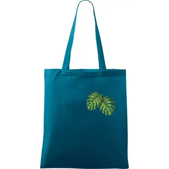 Monstera listy na prsu - Taška bavlněná - 42 x 38 cm ( Petrolejová )