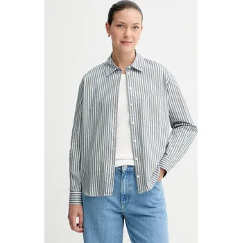 Dámská košile Bavlněná košile Marc O'Polo dámská, zelená barva, regular, s klasickým límcem, 5000007028 70X, vel. M