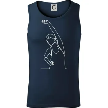 Protahující se žena jedním tahem - Tílko pánské Core - 2XL ( Námořní modrá (velmi tmavá - téměř černá) )