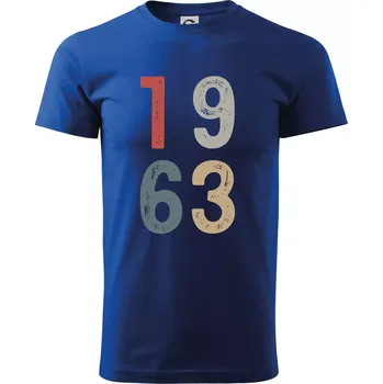 Pánské tričko Vintage číslice 1963 - Triko extra velké (5-8XL) - 8XL ( Královská modrá )