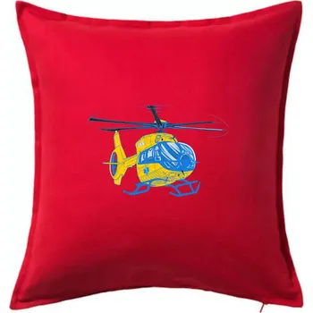 Polštář Vrtulník rescue - Polštář 50x50 - 50x50 - Pouze potah ( Červená )
