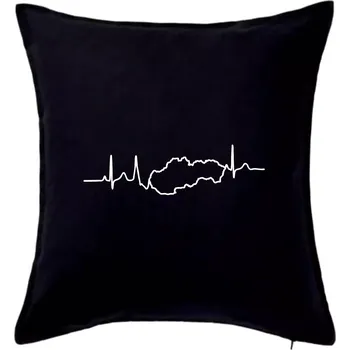 Polštář EKG Slovensko - Polštář 50x50 - 50x50 - Pouze potah ( Černá )