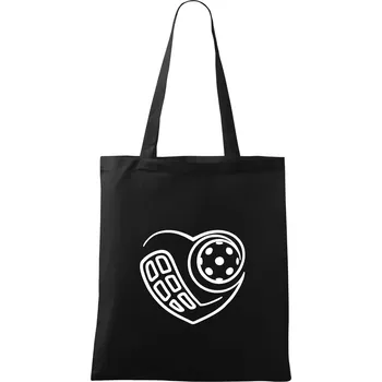 Nákupní taška Florbal love - Taška bavlněná - 42 x 38 cm ( Černá )