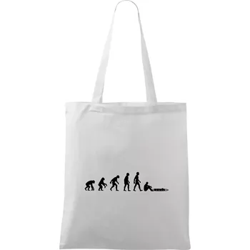 Evoluce mašinky - Taška bavlněná - 42 x 38 cm ( Bílá )