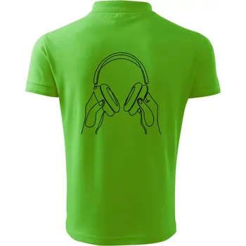 Pánská košile Sluchátka jedním tahem - Polokošile pánská Pique Polo 203 - 3XL ( Apple Green )