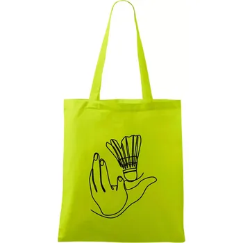 Badminton jedním tahem - Taška bavlněná - 42 x 38 cm ( Limetková )