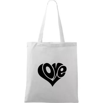 Love nápis jednoduchý - Taška bavlněná - 42 x 38 cm ( Bílá )
