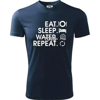 Chlapecké tričko Eat sleep water polo repeat - Dětské triko sportovní (dresovina) - 146 cm/10 let ( Námořní modrá (velmi tmavá - téměř černá) )