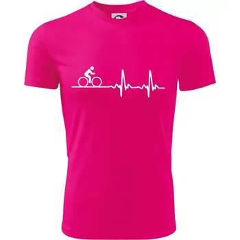 Chlapecké tričko Cyklo ekg - kolo - Dětské triko sportovní (dresovina) - 146 cm/10 let ( Neon Pink )
