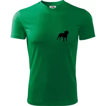Americký stafordširský teriér Na prsu - Dětské triko sportovní (dresovina) - 146 cm/10 let ( Středně zelená )