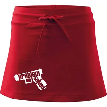 Dámská sukně Problém - zbraň - Sportovní sukně - two in one - L ( Červená )