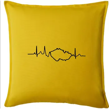 Polštář EKG Česká republika - Polštář 50x50 - 50x50 - Pouze potah ( Žlutá )