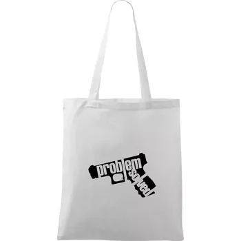 Problém - zbraň - Taška bavlněná - 42 x 38 cm ( Bílá )