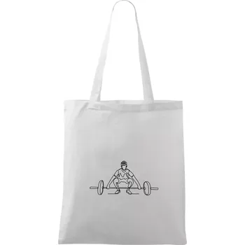 Vzpírání jedním tahem - Taška bavlněná - 42 x 38 cm ( Bílá )