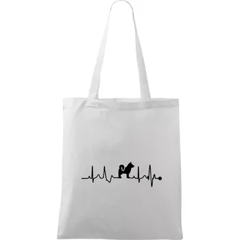 Shiba-Inu EKG - Taška bavlněná - 42 x 38 cm ( Bílá )
