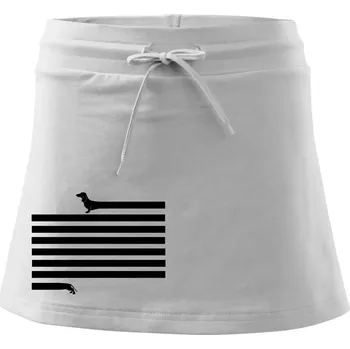 Dámská sukně Jezevčík dlouhý - Sportovní sukně - two in one - S ( Bílá )